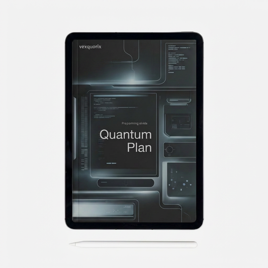 Tablet displaying a text programming guide on a light gray background