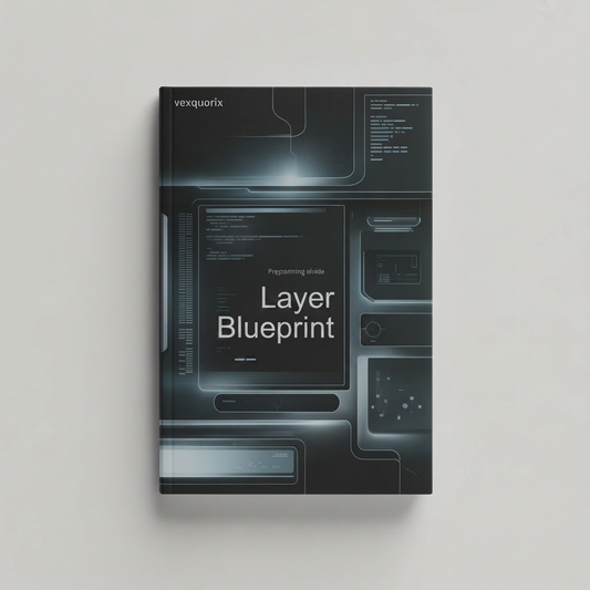 Book titled 'Mode Blueprint' by vexquorix on a light gray background